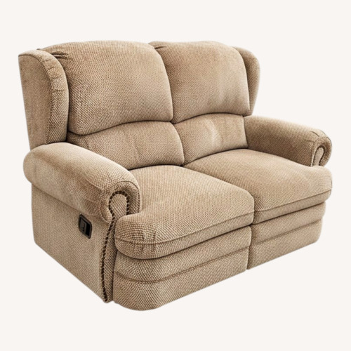 Used Textured Chenille Manual Recliner Loveseat for sale on AptDeco