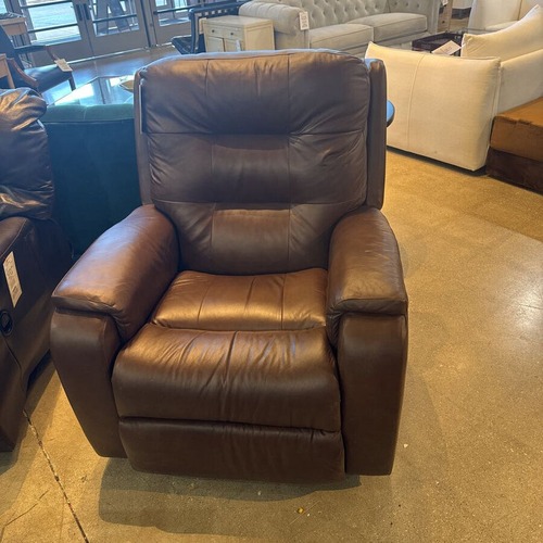 Used Leather Power Recliner w USB Port Brown for sale on AptDeco