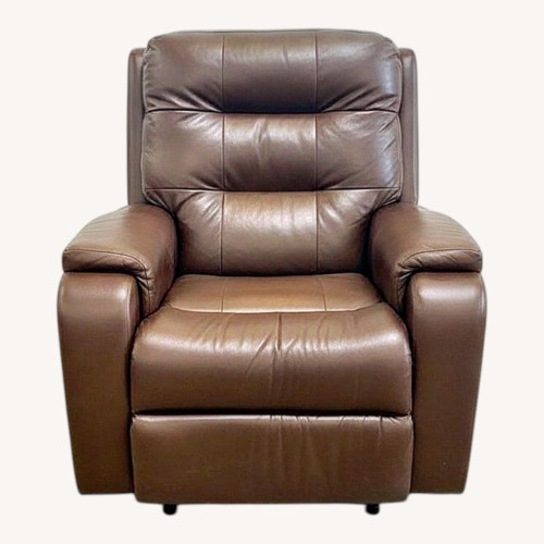 Used Leather Power Recliner w USB Port Brown for sale on AptDeco