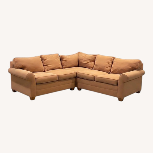 Used Ethan Allen Traditional Fabric L-Shape Roll-Arm Sectional for sale on AptDeco