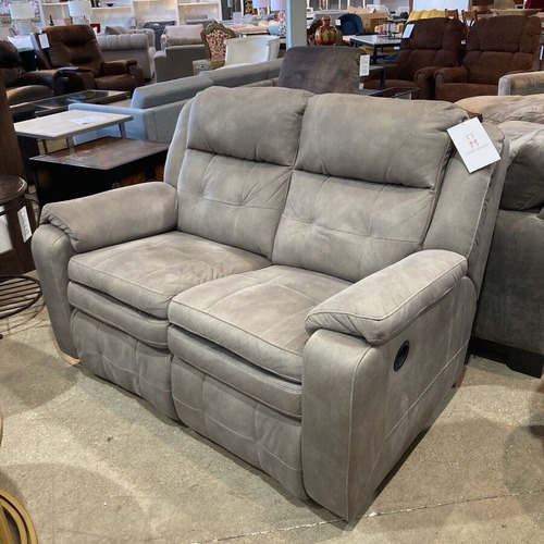 Used Microfiber Manual Reclining Loveseat Slate Gray for sale on AptDeco