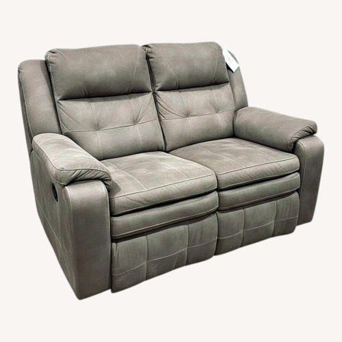 Used Microfiber Manual Reclining Loveseat Slate Gray for sale on AptDeco