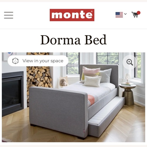 Used Monte Design Dorma Light Gray Twin Bed for sale on AptDeco