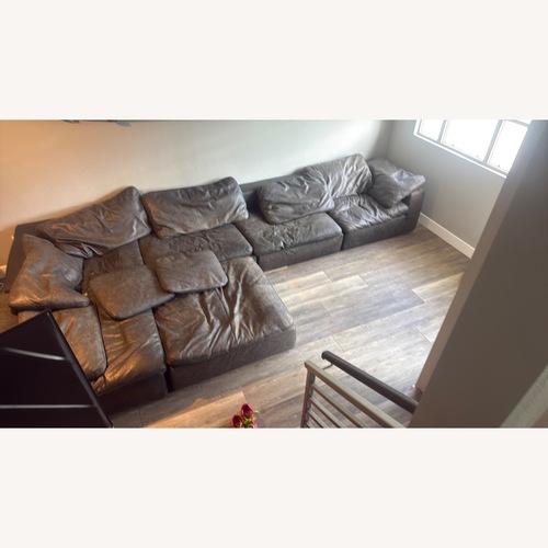 Used 6 Piece Sectional Leather Couch for sale on AptDeco