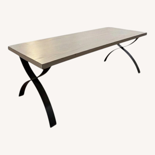 Used Light Wood with Metal Base Coffee Table for sale on AptDeco