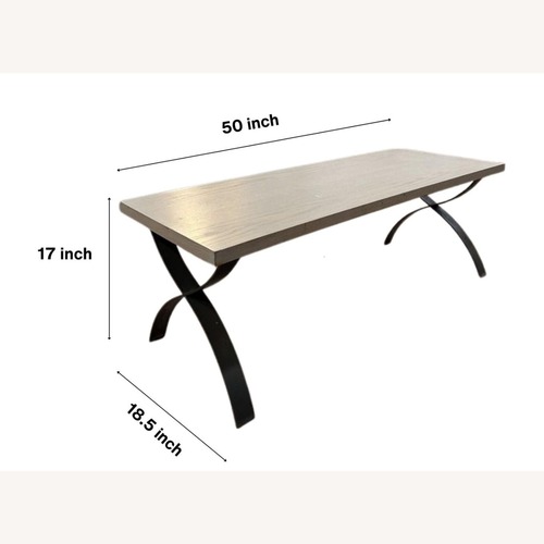 Used Light Wood with Metal Base Coffee Table for sale on AptDeco