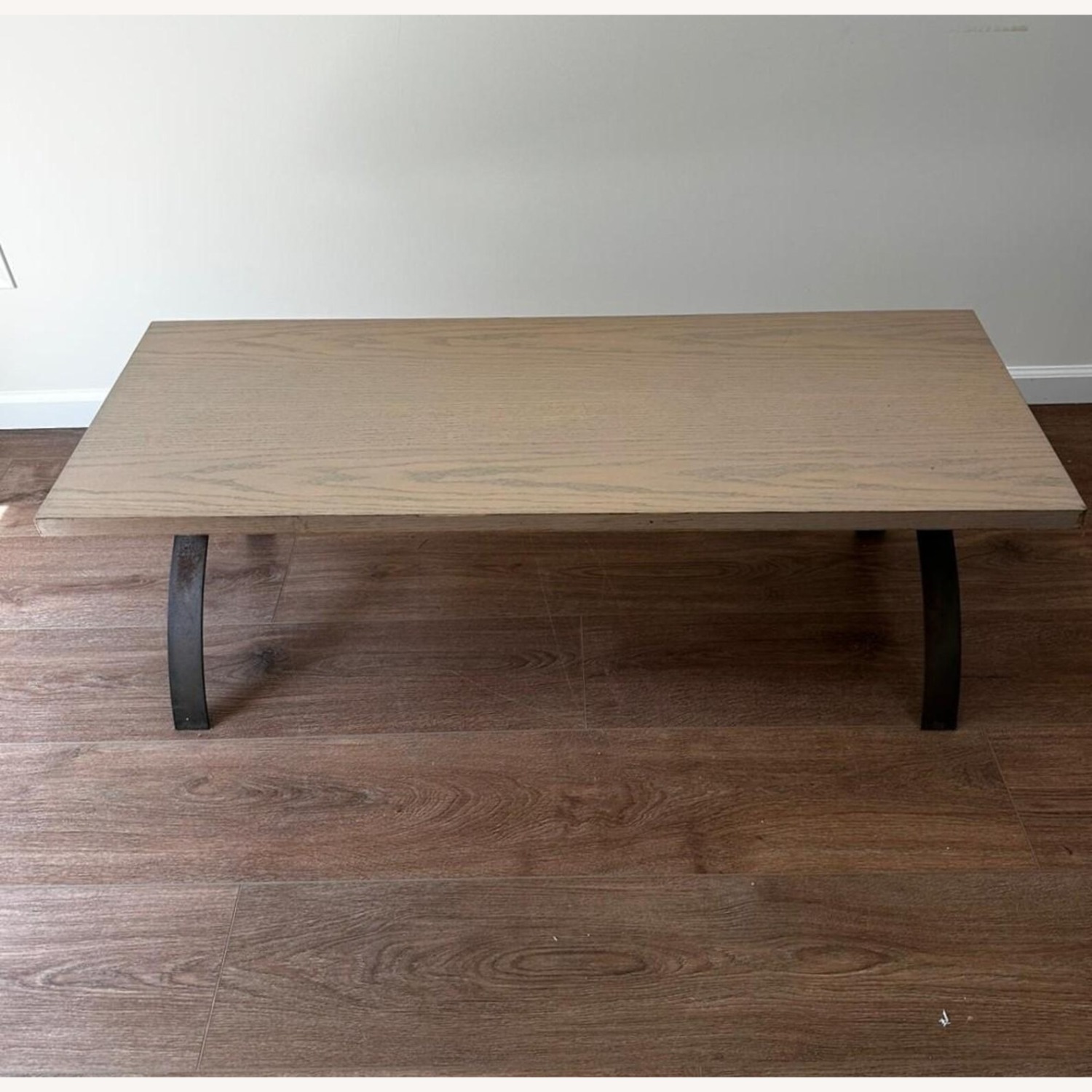 Light Wood with Metal Base Coffee Table - image-3