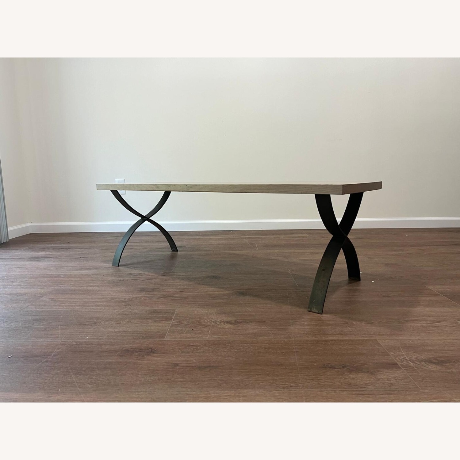 Light Wood with Metal Base Coffee Table - image-4