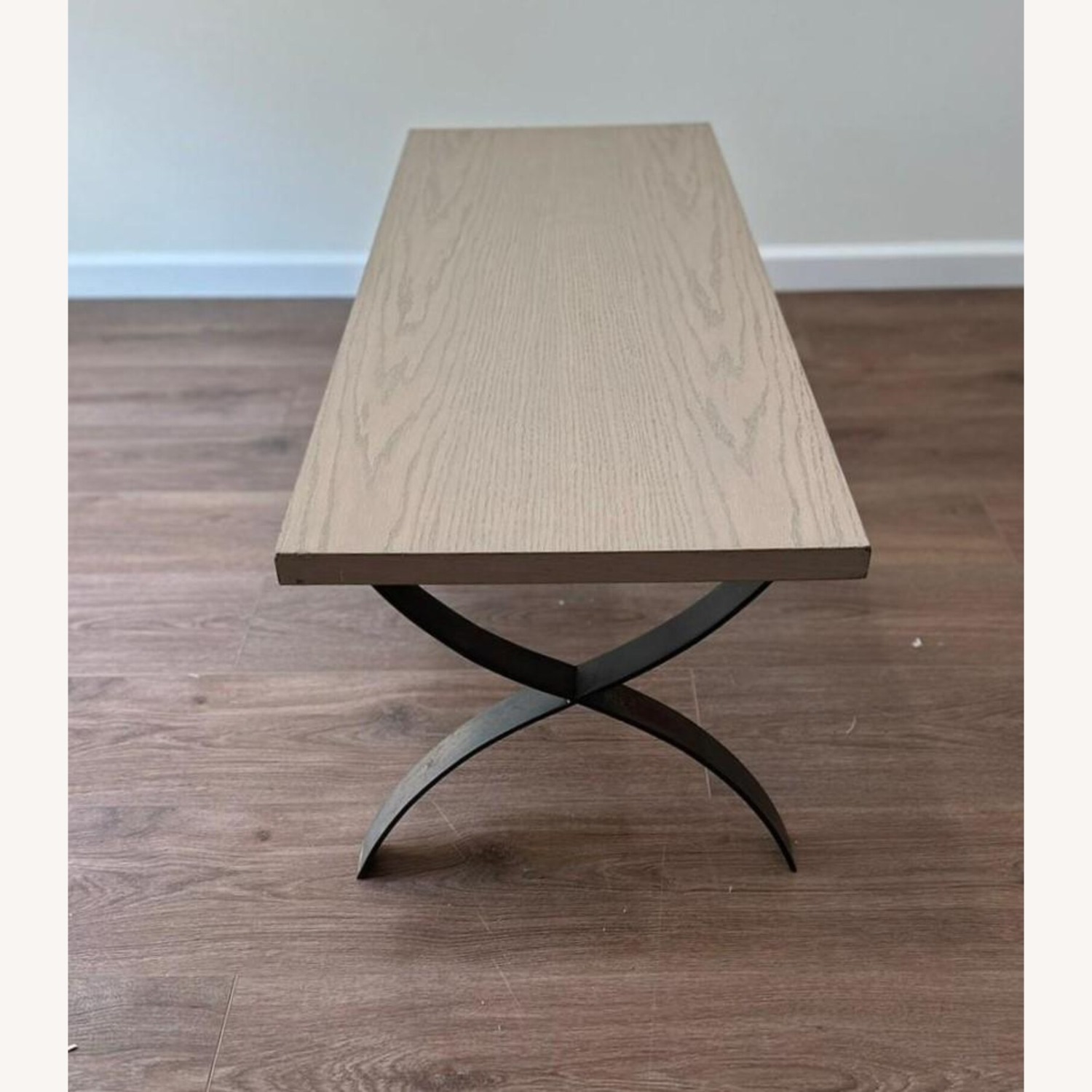 Light Wood with Metal Base Coffee Table - image-2
