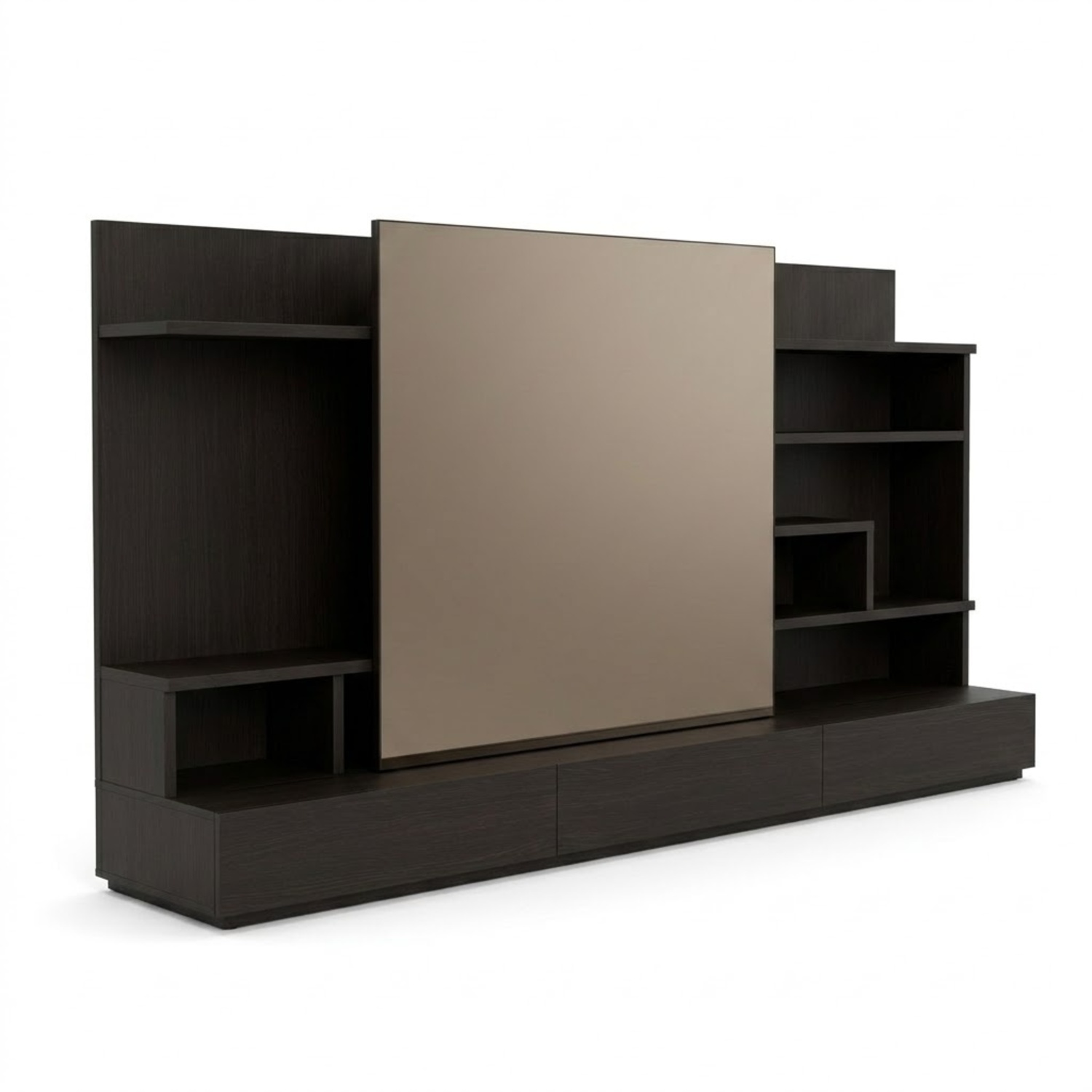 Lazzoni Dark Brown Media Storage with Mirror - image-8
