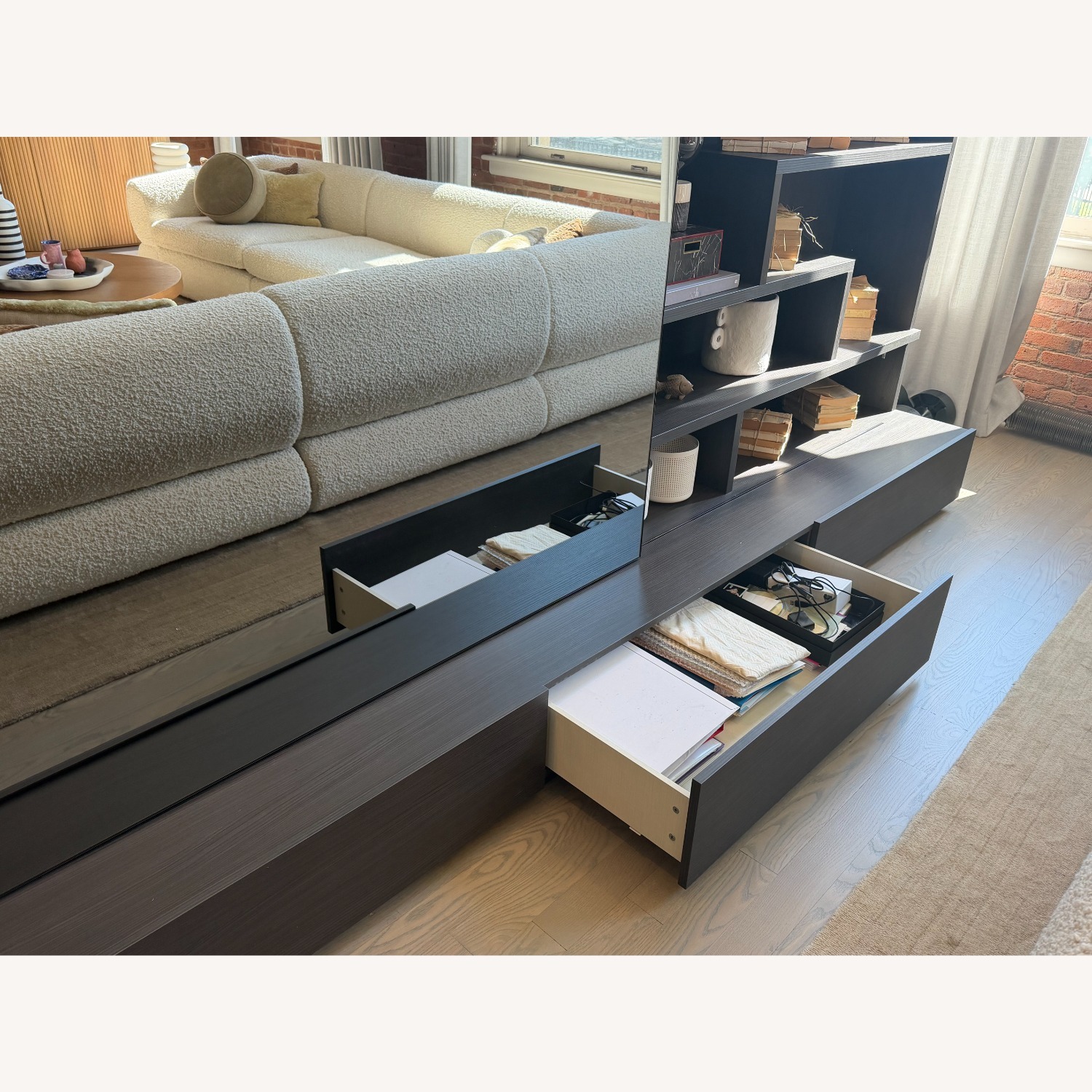 Lazzoni Dark Brown Media Storage with Mirror - image-5