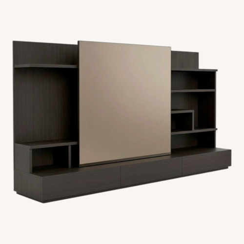 Used Lazzoni Dark Brown Media Storage with Mirror for sale on AptDeco