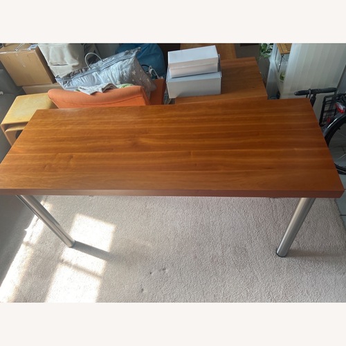 Used Light Brown Wood Veneer Desk for sale on AptDeco