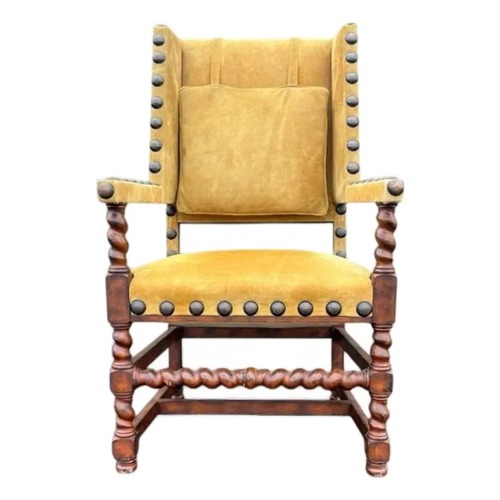 Used Spanish Revival Studded Armchair for sale on AptDeco