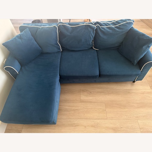 Used Roy Old Hollywood Space-Saving Velvet Sectional for sale on AptDeco