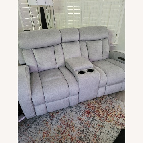 Used Rooms To Go Copperfield Light Gray Fabric 2 Seater Sofa for sale on AptDeco