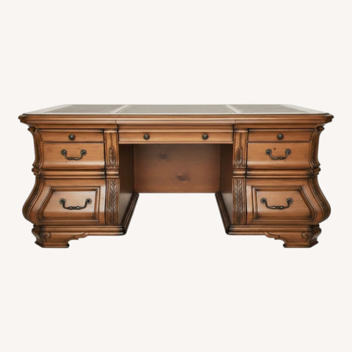 Used Michael Amini Furniture Designs Light Brown Desk for sale on AptDeco