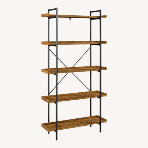 Used Walker Edison Urban Natural Metal Bookcase for sale on AptDeco