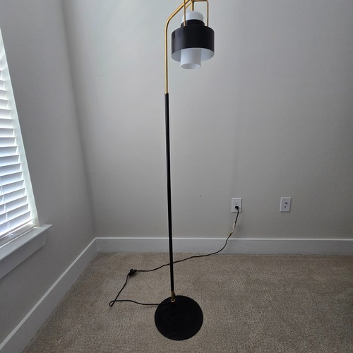 Used Safavieh Black Metal Floor Lamp for sale on AptDeco