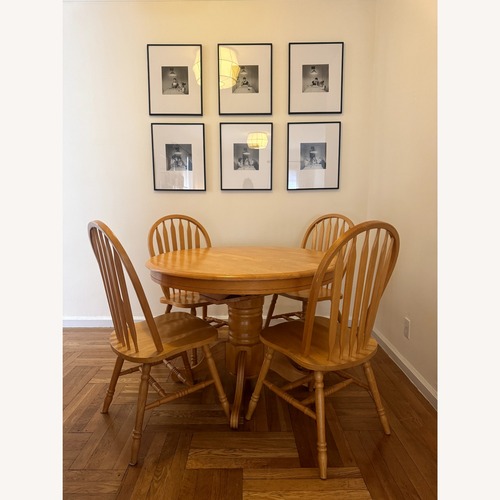 Used Vintage Natural Wood Dining Table and Chairs for sale on AptDeco