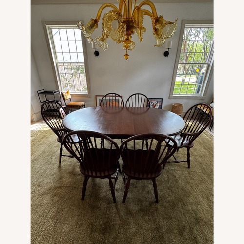 Used Vintage/Antique Finds Dark Brown Wood Dining Set for sale on AptDeco