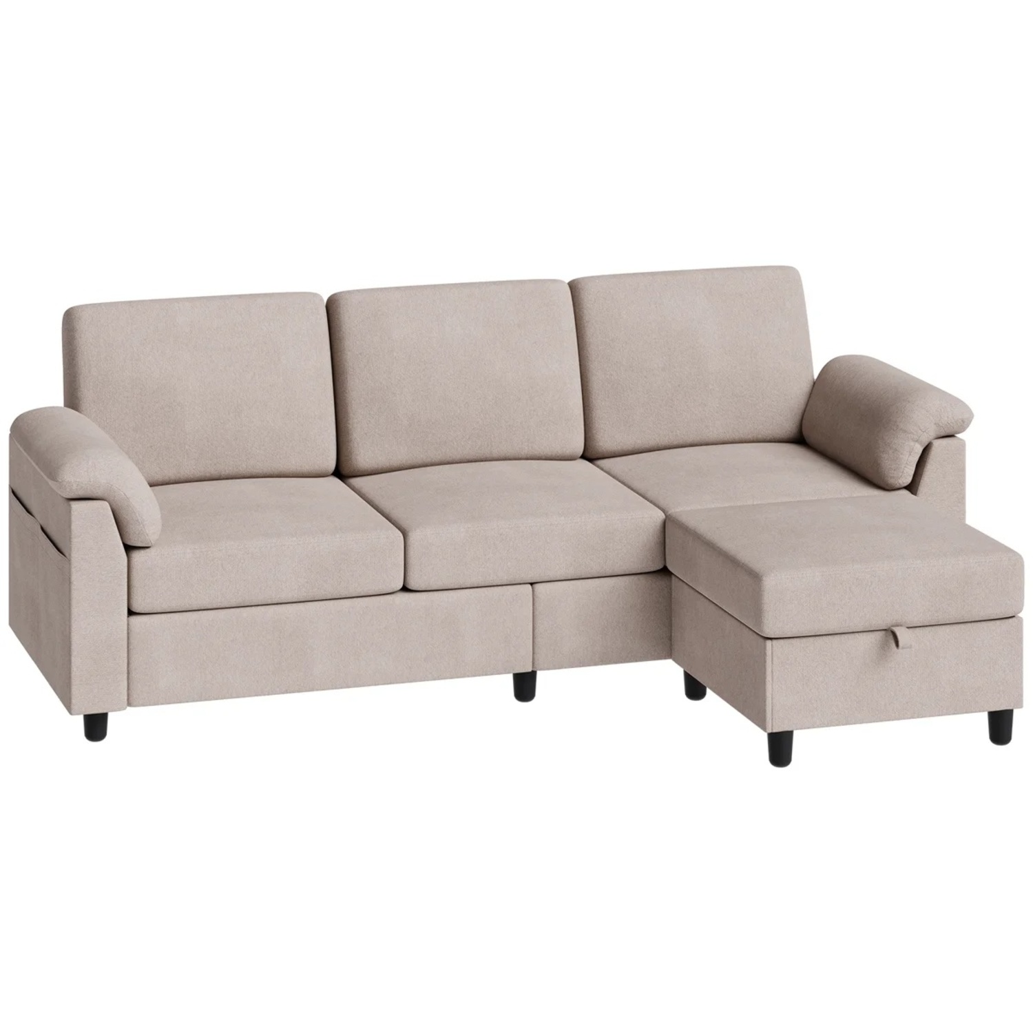 Wayfair 79" Upholstered L-Shaped Sofa with Ottoman - image-4