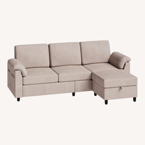 Used Wayfair 79" Upholstered L-Shaped Sofa with Ottoman for sale on AptDeco