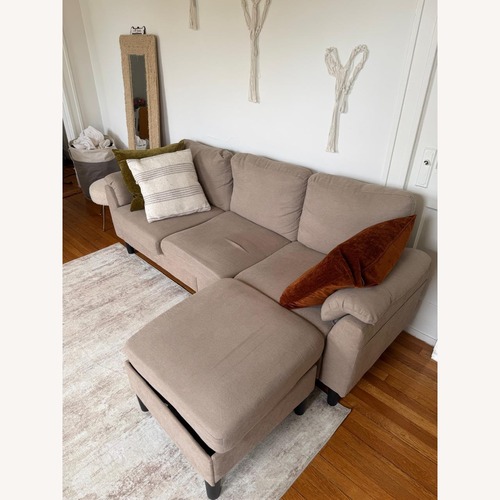 Used Wayfair 79" Upholstered L-Shaped Sofa with Ottoman for sale on AptDeco
