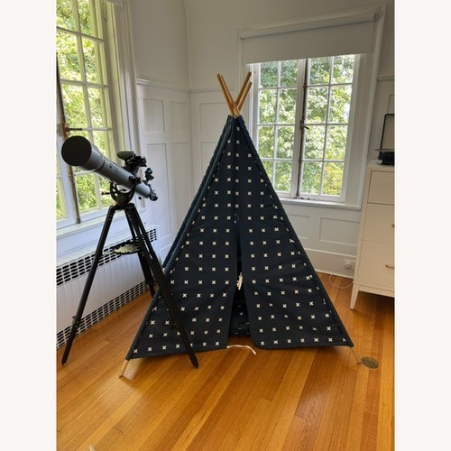 Used Crate & Kids Cross Print Navy Blue Teepee for sale on AptDeco