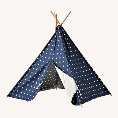 Used Crate & Kids Cross Print Navy Blue Teepee for sale on AptDeco