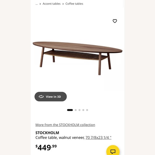 Used IKEA Stockholm Oval-Shaped Coffee Table with Shelf for sale on AptDeco