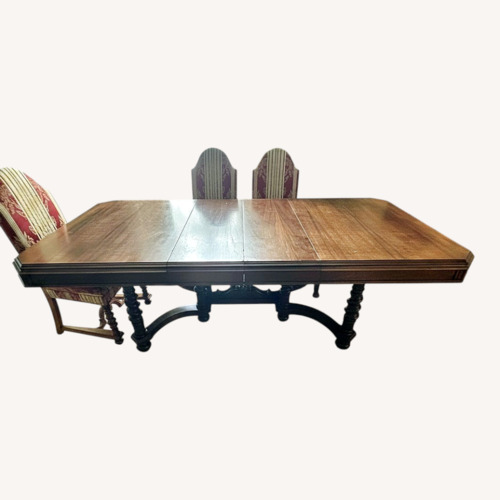Used Vintage/Antique Dark Brown Wood Dining Set for sale on AptDeco