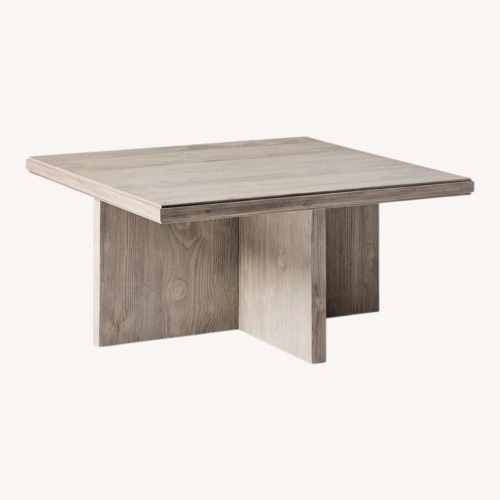 Used West Elm Light Gray Wood Coffee Table for sale on AptDeco