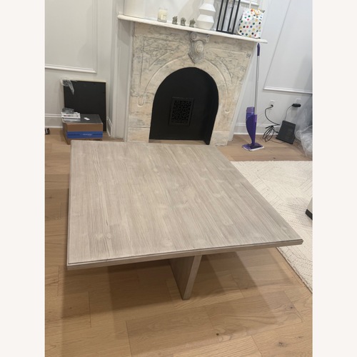 Used West Elm Light Gray Wood Coffee Table for sale on AptDeco
