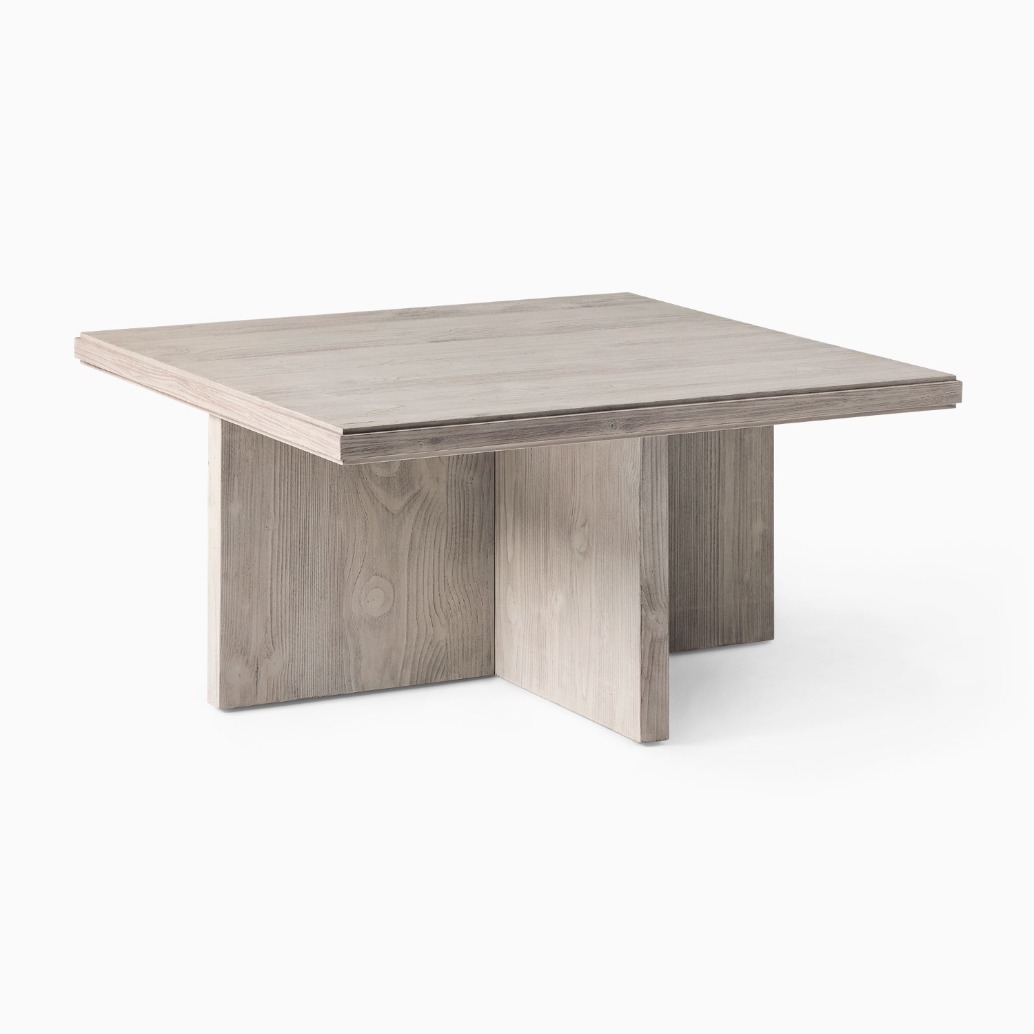 West Elm Light Gray Wood Coffee Table - image-4