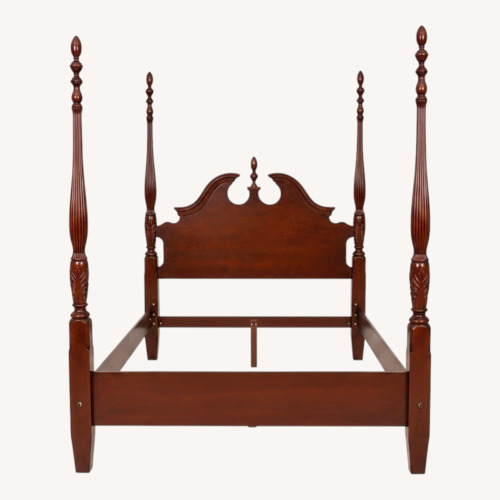 Used Vintage/Antique Dark Brown Wood Queen Bed for sale on AptDeco