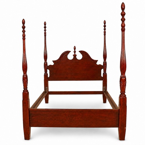 Used Vintage/Antique Dark Brown Wood Queen Bed for sale on AptDeco