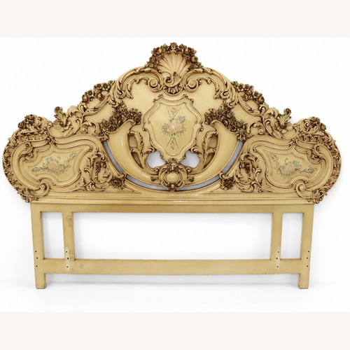 Used Italian Antique Rococo Baroque King Size Headboard for sale on AptDeco