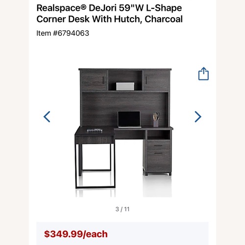 Used Amazon Black Wood Desk for sale on AptDeco