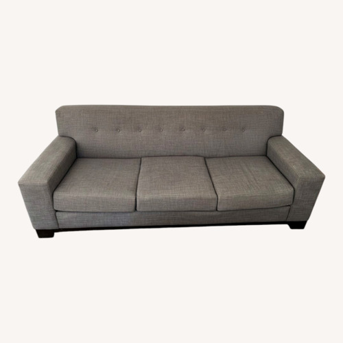 Used Grey 3-Seat Tufted Sofa 86" Wide for sale on AptDeco