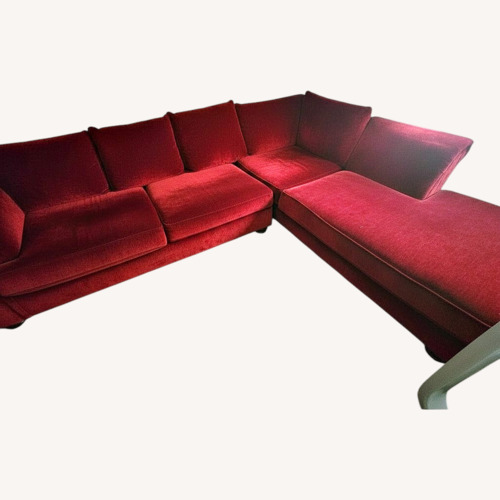 Used Albany Industries Red Fabric 2 Piece Sectional for sale on AptDeco