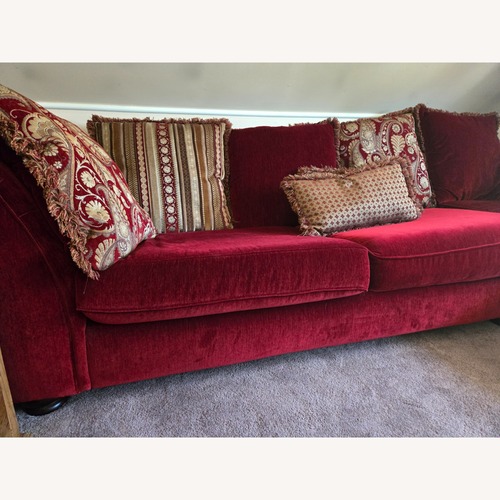 Used Albany Industries Red Fabric 2 Piece Sectional for sale on AptDeco