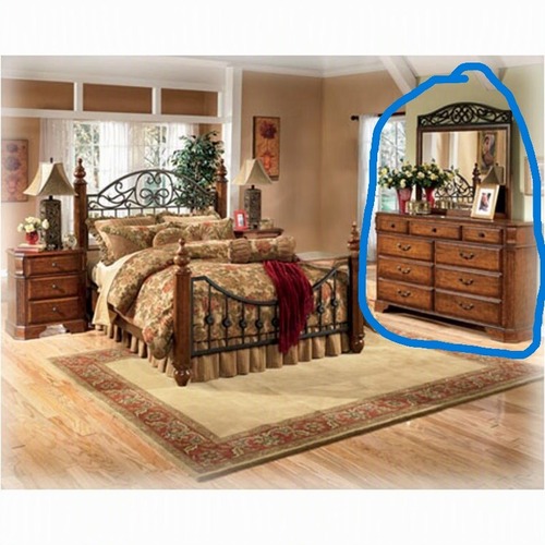 Used Ashley Furniture Wyatt Dresser and Mirror for sale on AptDeco