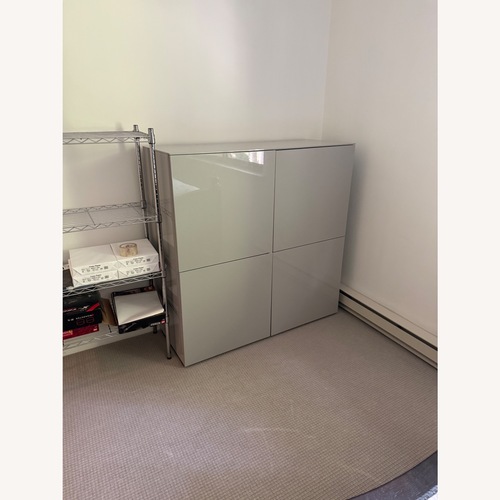 Used Vintage/Antique Light Gray Metal Media Storage for sale on AptDeco