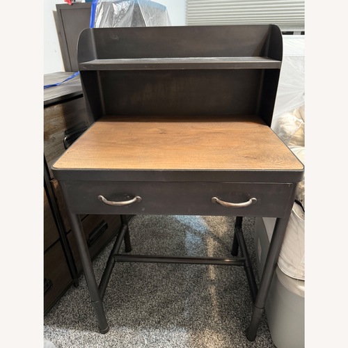 Used Restoration Hardware Wood & Bronze Desk for sale on AptDeco
