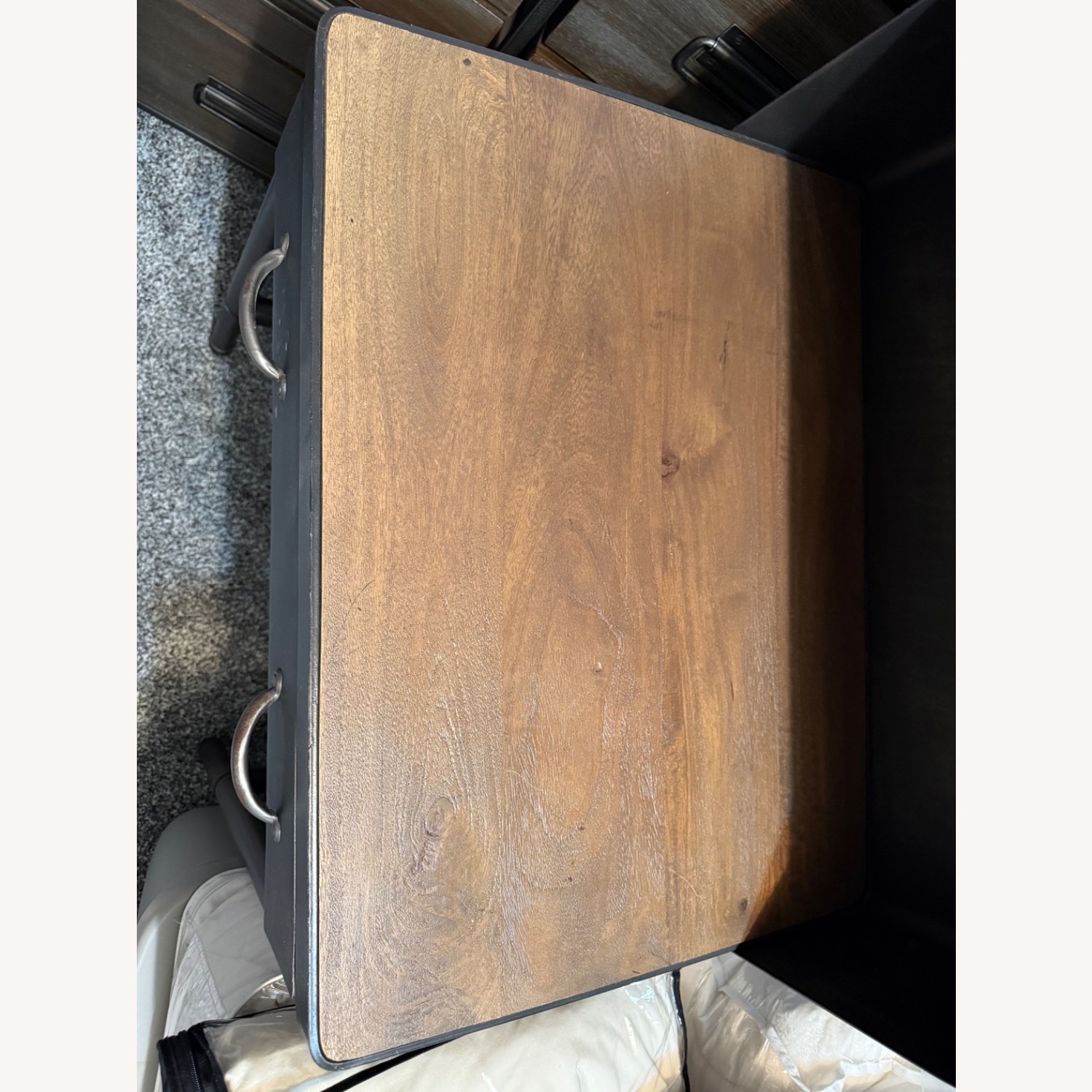 Restoration Hardware Wood & Bronze Desk - image-2