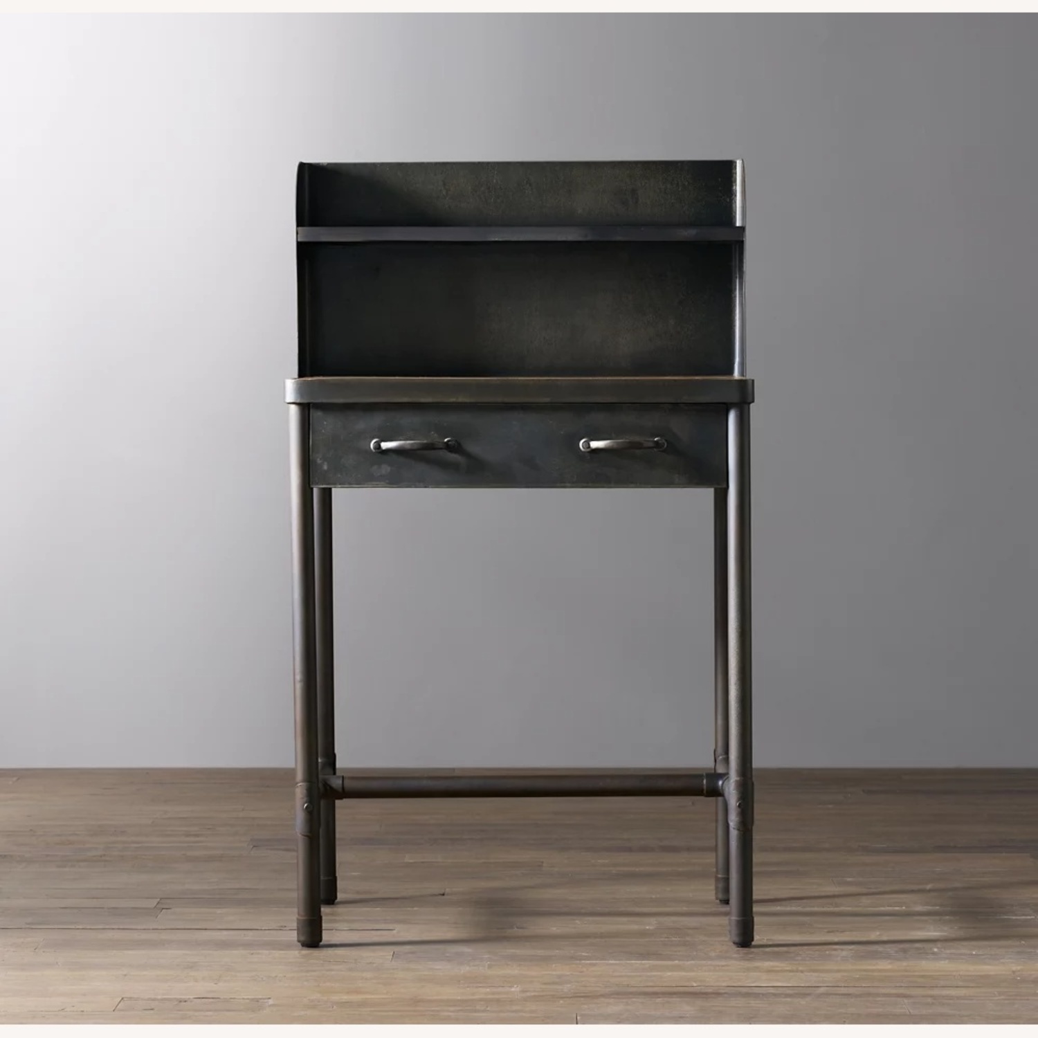 Restoration Hardware Wood & Bronze Desk - image-6