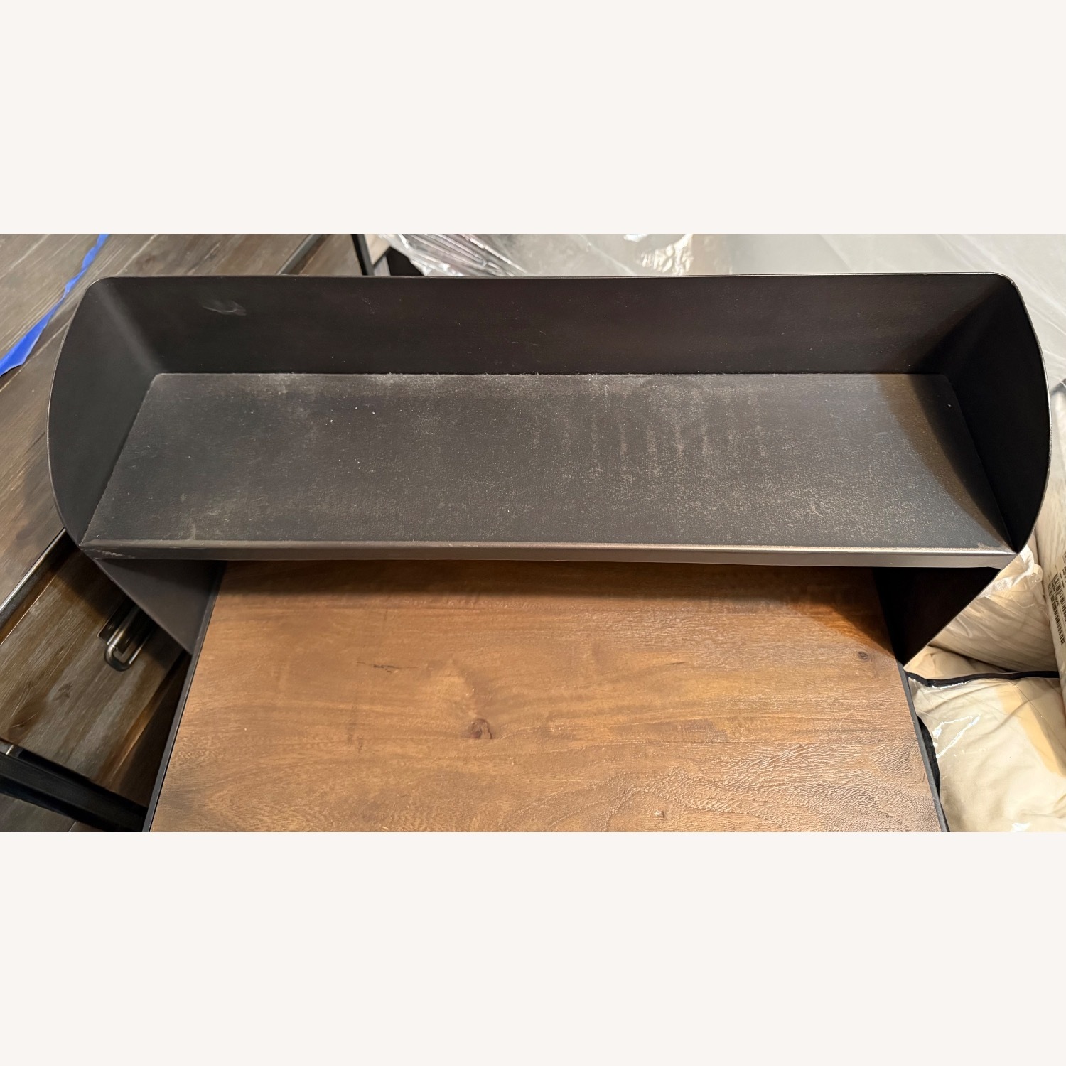 Restoration Hardware Wood & Bronze Desk - image-4