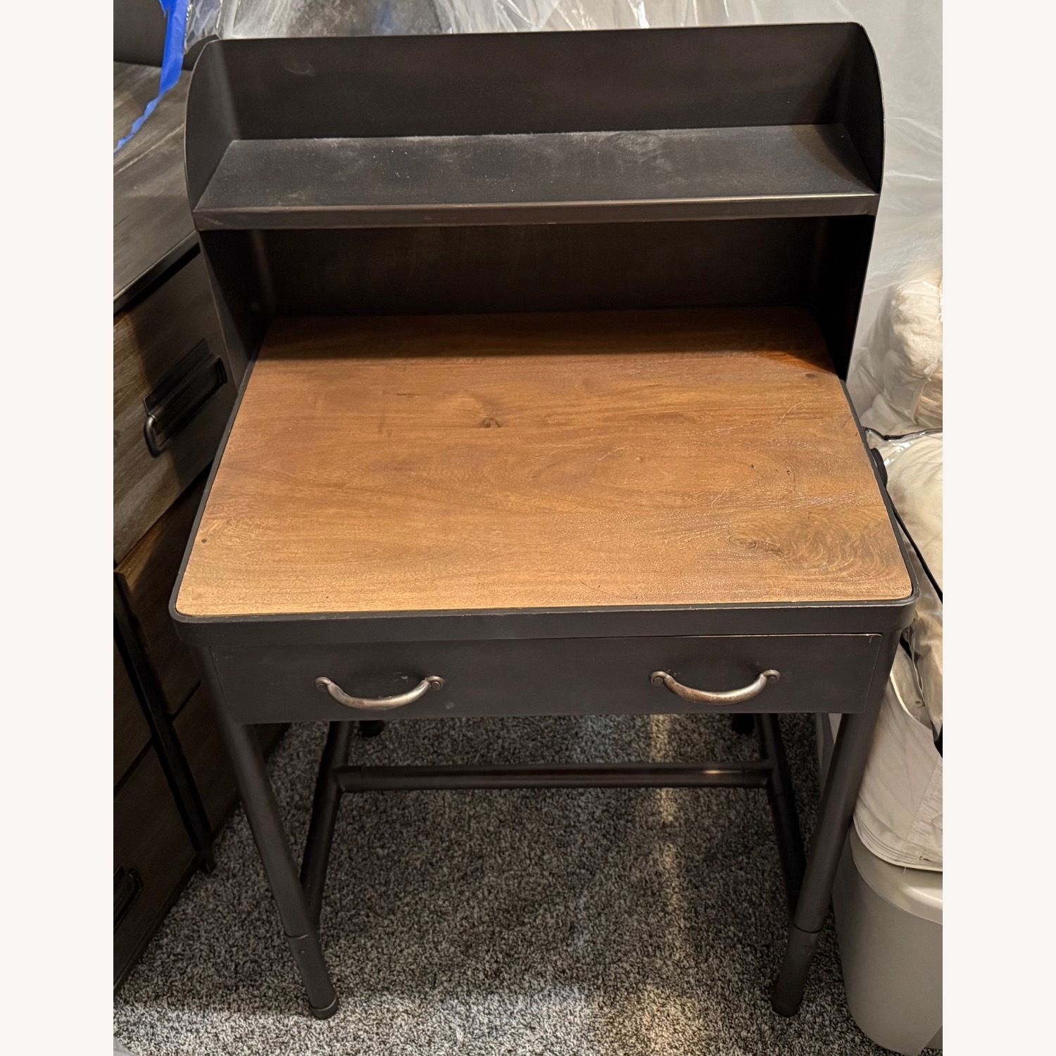 Restoration Hardware Wood & Bronze Desk - image-3
