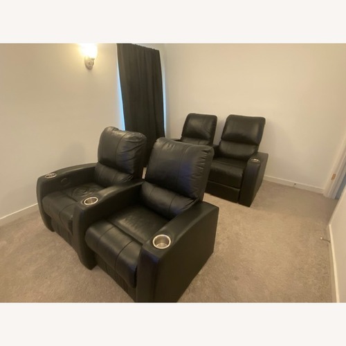 Used Black Leather Media Recliners for sale on AptDeco